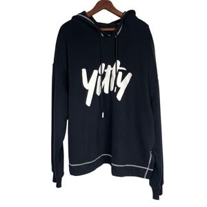 Yitty by Lizzo 1X Black Graphic Hoodie Contrast Stitch Streetwear Y2K Comfy